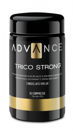 TRICO STRONG SOUTIEN LE BIEN-ÊTRE DES CHEVEUX  UN MÉLANGE D’EXTRAITS VÉGÉTAUX, MINÉRAUX ET VITAMINES DONT LA SYNERGIE SOUTIENT LE BIEN-ÊTRE DES CHEVEUX DE L’HOMME.